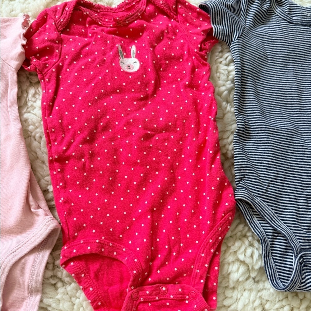 Carter's Pink, Red, and Blue Bodysuit Trio - Picture 3 of 6